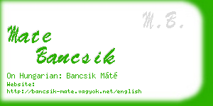 mate bancsik business card