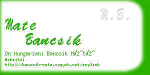 mate bancsik business card